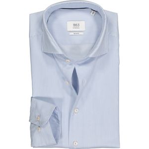 ETERNA 1863 slim fit casual Soft tailoring overhemd, twill heren overhemd, blauw met wit gestreept 44