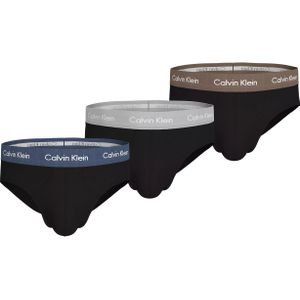 Calvin Klein Hipster Briefs (3-pack), heren slips, zwart, grijs dessin, blauw