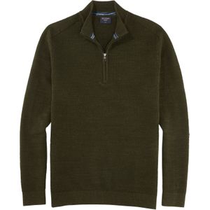 OLYMP Casual modern fit schipperstrui katoen, grijsgroen