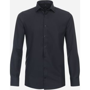 VENTI modern fit overhemd, mouwlengte 72 cm, dobby, zwart 45