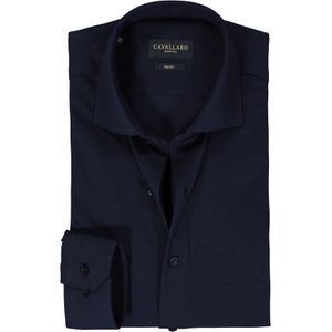 Cavallaro Napoli slim fit overhemd, tricot, donkerblauw