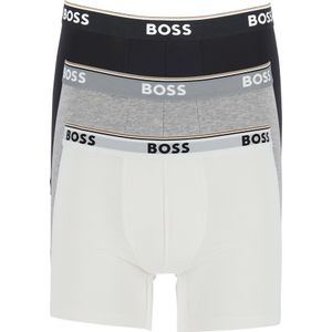 HUGO BOSS Power boxer briefs (3-pack), heren boxers normale lengte, zwart, grijs, wit -  Maat: M