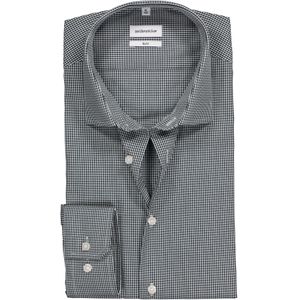 Seidensticker - Slim Fit - Overhemd - Donkerblauw - Geruit