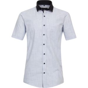 CASA MODA Sport comfort fit overhemd, korte mouw, chambray, blauw gestreept