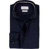 Profuomo slim fit heren overhemd, twill, donkerblauw melange