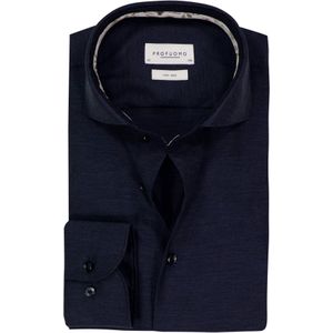 Profuomo slim fit heren overhemd, twill, donkerblauw melange