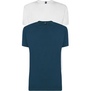 ALAN RED T-shirts Derby (2-pack), O-hals, wit en denim blauw -  Maat: XXL
