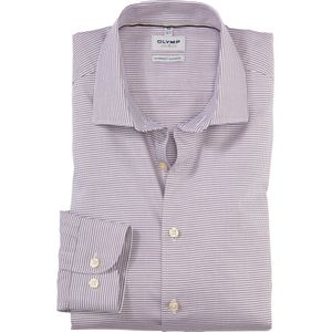 OLYMP Level 5 body fit overhemd, twill, taupe dessin
