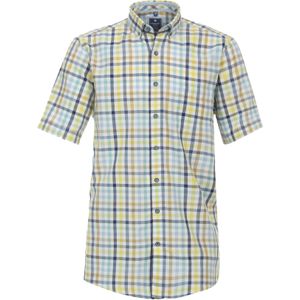 3 voor 99 | Redmond comfort fit overhemd, korte mouw, popeline, blauw geruit