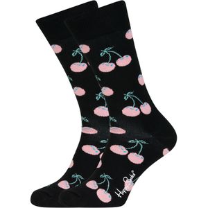 Happy Socks sokken Cherry Sock, zwart met roze - Unisex - Maat: 41-46