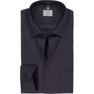 MARVELIS comfort fit overhemd, structuur, zwart