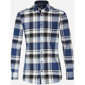 3 voor 99 | Redmond comfort fit overhemd, popeline, blauw geruit 41/42