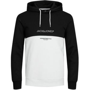 JACK & JONES Ryder blocking sweat hood regular fit, heren hoodie katoenmengsel met capuchon, zwart -  Maat: XL