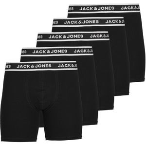 JACK & JONES Jacsolid boxer briefs (5-pack), heren boxers extra lang, zwart -  Maat: XL