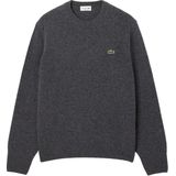 Lacoste - Herentrui - Donkergrijs Melange - Wol - O-hals
