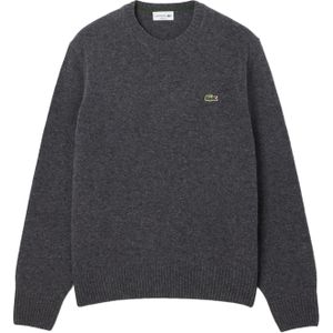 Lacoste - Herentrui - Donkergrijs Melange - Wol - O-hals