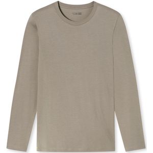 SCHIESSER Mix+Relax T-shirt, heren shirt lange mouw biologisch katoen bruin-grijs -  Maat: XXL