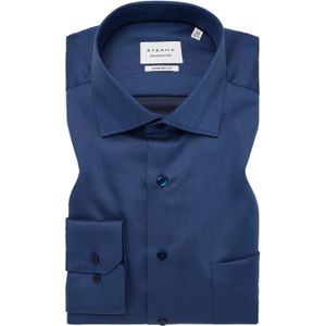 ETERNA - Comfort Fit - Overhemd - Blauw - Structuurweving