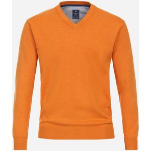 Redmond heren trui katoen, V-hals, oranje (middeldik) -  Maat: 4XL