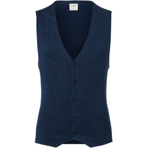 OLYMP Level 5 body fit gilet, wol met zijde, blauw mouwloos vest -  Maat: L