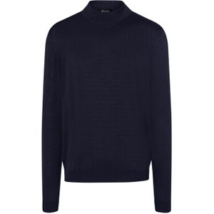 MAERZ Classic Fit heren trui met turtleneck wol, navy blauw