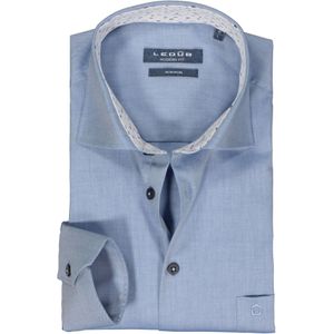 Ledub modern fit overhemd, twill, middenblauw