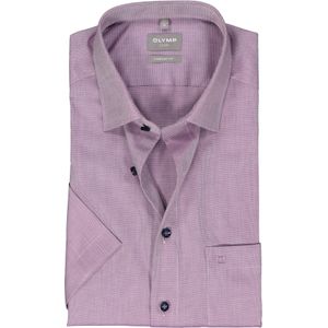 OLYMP comfort fit overhemd, korte mouw, structuur, paars