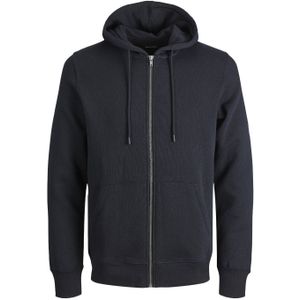 JACK & JONES Star basic sweat zip hood regular fit, heren sweatvest katoenmengsel met capuchon, zwart