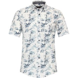 CASA MODA Sport casual fit overhemd, korte mouw, popeline, blauw dessin