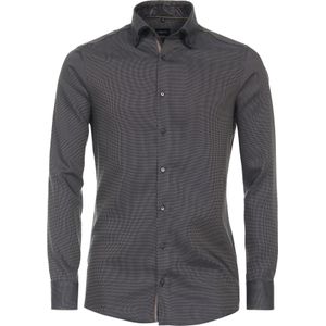VENTI - Modern Fit Overhemd - Bruin - Strijkvrij