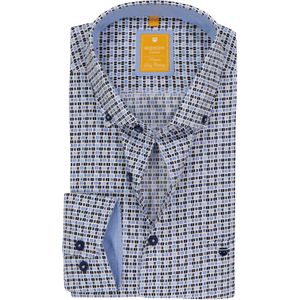 Redmond - Overhemd - Blauw - Bedrukt - Lange Mouw - 100% Katoen