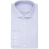 Seidensticker slim fit overhemd, popeline, blauw gestreept