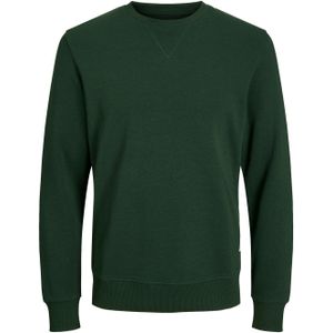 JACK & JONES Basic sweat crew neck regular fit, heren sweatshirt katoenmengsel met O-hals, groen