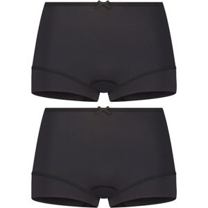 RJ Bodywear Pure Color dames extra comfort short (2-pack), zwart -  Maat: L