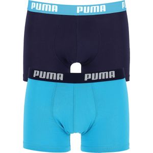 Puma Basic Boxer heren (2-pack), aqua en blauw -  Maat: S