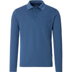 Redmond regular fit polo lange mouw, jersey, blauw