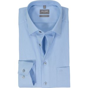 OLYMP - Comfort Fit - Overhemd - Lichtblauw - Strijkvrij, Lange Mouwen, Normale Kent Kraag