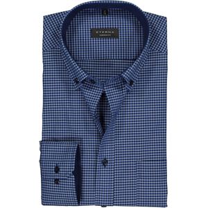 ETERNA comfort fit overhemd, poplin heren overhemd, blauw geruit (contrast)