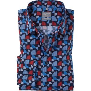 OLYMP Luxor comfort fit overhemd, popeline, rood dessin 48