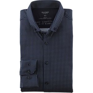 OLYMP 24/7 Level 5 body fit overhemd, tricot, natuur dessin
