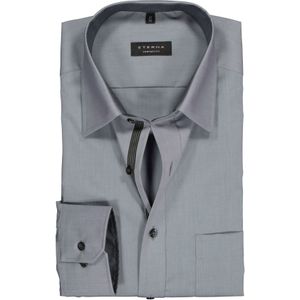 ETERNA comfort fit overhemd, chambray heren overhemd, grijs (zwart contrast) 52