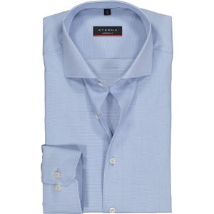 ETERNA modern fit overhemd, structuur heren overhemd, lichtblauw met wit 43