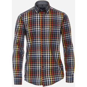 CASA MODA Sport casual fit overhemd, twill, oranje geruit 45/46