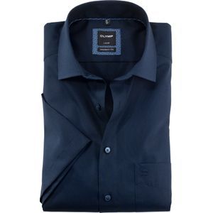 OLYMP Luxor modern fit overhemd, korte mouw, popeline, kobaltblauw