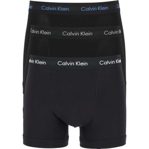 Calvin Klein heren boxers normale lengte (3-pack), zwart met logo tailleband -  Maat: M