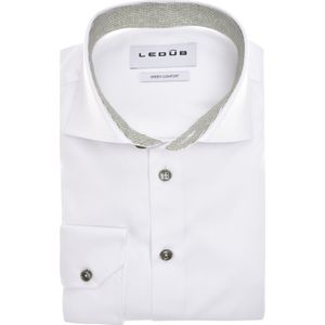 Ledub modern fit overhemd, twill, wit