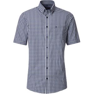 CASA MODA Sport comfort fit overhemd, korte mouw, structuur, blauw met wit geruit