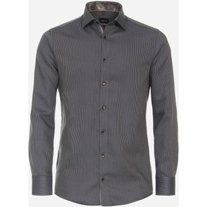 VENTI modern fit overhemd, twill, bruin 37