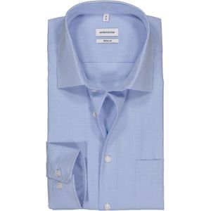 Seidensticker regular fit overhemd, lichtblauw met wit geruit 40