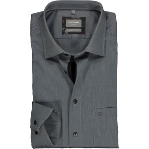 OLYMP Luxor comfort fit overhemd, mouwlengte 7, zwart twill (contrast) 48